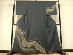 平和屋着物●訪問着　絞り　道長花文　金彩　正絹　逸品　AABD0597fy