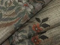 平和屋着物●本場大島紬　9マルキ　草花間道　正絹　逸品　AABD0481fy