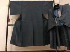 平和屋着物●男性　紬　アンサンブル　色無地　褐返し色　正絹　逸品　AABD6496ph