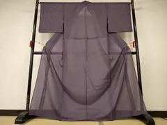 平和屋着物＊夏物　色無地　絽　葡萄鼠色　洗える着物　AABD3352jd