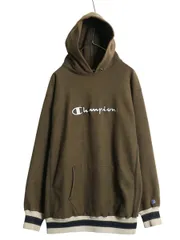 【お得なクーポン配布中!】 90s USA製 ★ チャンピオン リバースウィーブ スウェット パーカー メンズ XXL / オールド フード トレーナー 裏起毛 リブライン ロゴ刺繍