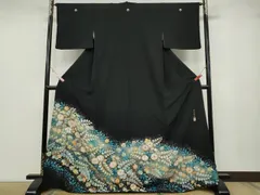 平和屋着物●越後十日町の一流染匠　桐屋・翠山工房　黒留袖　蝋纐纈師　辻が花　絞り　暈し染め　正絹　逸品　CABA1767ut