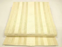 平和屋着物＊夏物　本場筑前博多織　八寸名古屋帯　紗献上　蜂蜜色　正絹　逸品　DAAY8431cm