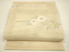 夏の名古屋帯：美品：ほおずき：生成り色：正絹絽：S-11 夏の名古屋帯：美品：ほおずき：生成り色：正絹絽：S-11 - メルカリ