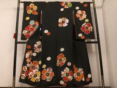 平和屋着物□長襦袢 無双仕立て 雪輪吉祥花文 暈し染め 正絹 逸品