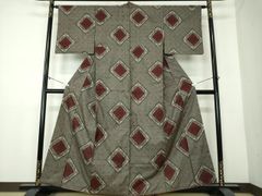 平和屋着物□長襦袢 無双仕立て 雪輪吉祥花文 暈し染め 正絹 逸品