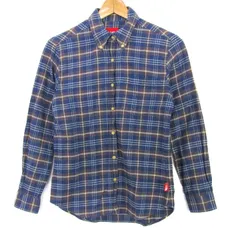 ザ・ノースフェイス 長袖シャツ トップス チェック柄 ボタンダウン NTW26012 レディース Mサイズ 紺×茶 THE NORTH FACE 【中古】