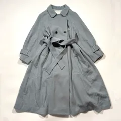 美品 COHINA コヒナ バックフレアウールコート ライトグリーン ベルト ライドグリーン