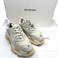 BALENClAGA スニーカー トリプルS オールオーバー ロゴ ホワイト厚底 