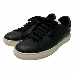 エンポリオアルマーニ EMPORIO ARMANI スニーカー ロゴ総柄 レザー UK3 22cm 22.5cm 黒 ブラックのサムネイル
