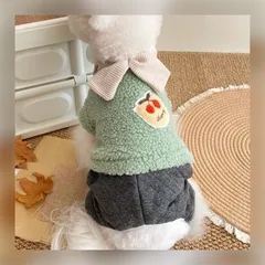 チェリーワッペン カバーオール （緑） 犬服 犬の服 ロンパース 冬