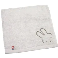 【今治】ミッフィー ミニタオル かわいい ハンカチタオル グレー 25x25cm 綿100％