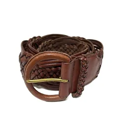 RalphLauren(ラルフローレン) ベルト S - ブラウン 編み込み レザー