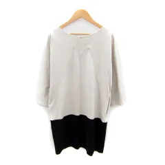 ブラック バイ マウジー BLACK by moussy ワンピース ひざ丈 長袖 切替 1 ライトベージュ 黒 ブラック /SY44 ■MOのサムネイル