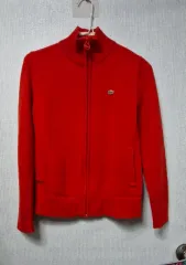 ラコステ レッド ニット ジップアップ カーディガン90