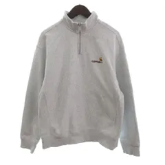 カーハート carhartt ハーフジップスウェット トレーナー 長袖 裏起毛 グレーM ☆AA★