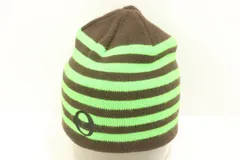 【中古】 No Problemo メンズニットキャップ -- ニットキャップ No Problemo -- 茶 ブラウン 緑 グリーン ボーダー