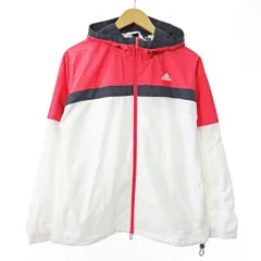 アディダス adidas タグ付き ウインドジャケット ウインドブレーカー ジャケット パーカー フーディ L 白 0819