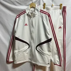 正規品 / 100 adidas 3本線 白 セットアップ セット (トラックジャージ / ジャージ / パンツ)