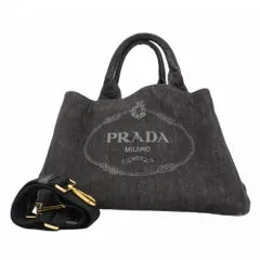 プラダ(Prada) プラダ トートバッグ カナパ デニム ブラック レディース