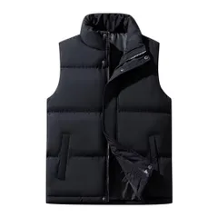 [Ｋａｙｉｙａｓｕ] ダウンベスト メンズ 冬 大きいサイズ 暖かい 厚手 ノースリーブ 袖なし 立ち襟 中綿 アウトドア 春 秋 おしゃれ カジュアル 旅行 登山 釣り 無地