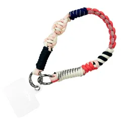 [macaroni edge] マカロニエッジ ソロモン編み ショート スマホストラップ マルチカラー3 ロープ スマートフォンストラップ ハンドストラップ フォンストラップ タグ付き 韓国雑貨