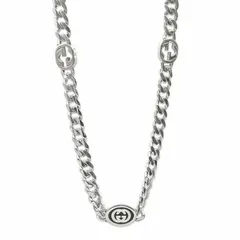 GUCCI グッチ インターロッキング エナメル GGロゴ ペンダント 喜平チェーン SV925 新品仕上済