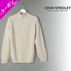 新品 JOHN SMEDLEY ジョンスメドレー RYKER カシミヤ混 ハーフジップスタンドネック長袖ニットプルオーバー 7G カシミヤ ウール ハーフジップ リブ プルオーバー ニット カシミア メリノウール EASY FITL # 596