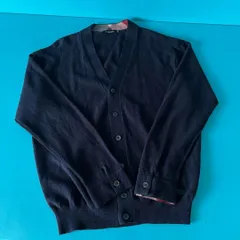 1198 ブラックレーベルクレストブリッジ Vネックカーディガン M ネイビー