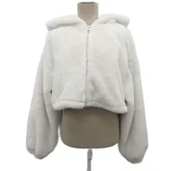 イング INGNI タグ付き クロップド丈エコファーパーカー ジャケット フーディ― 白 ホワイト M