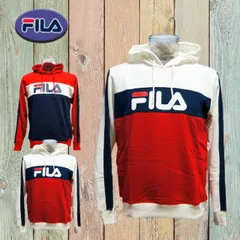 超特価 FILAパーカー トリコロールで大胆に切り替えたデザインのパーカーです FＭ4678