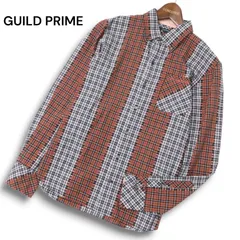 GUILD PRIME ギルドプライム 通年★ 切替デザイン 長袖 チェック ボタンダウン シャツ Sz.1 メンズ 日本製のサムネイル