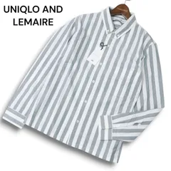 【新品 未使用】 UNIQLO AND LEMAIRE ユニクロ ルメール 長袖 オックスフォード ストライプ シャツ Sz.M メンズ