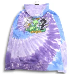 RIPNDIP リップンディップ 秋冬 猫 エイリアン デカ刺繍★ 裏起毛 スウェット タイダイ パーカー プルオーバー Sz.M メンズ
