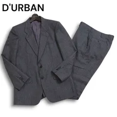 D'URBAN ダーバン 秋冬 総裏★ ストライプ セットアップ スーツ Sz.94A6　メンズ グレー ビジネス