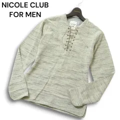 Y2K 00s★ NICOLE CLUB FOR MEN ニコルクラブ フォーメン 長袖 レースアップ カットソー ロンTシャツ Sz.FREE　メンズ