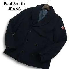 Paul Smith JEANS ポールスミス ジーンズ 秋冬 中綿★ ショールカラー メルトン ウール ピーコート Pコート Sz.M メンズ 紺