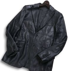 CAESAR レザーテーラードジャケット 2B シープスキン ダークブラウン 