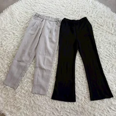 【まとめ売り】AMERICAN HOLIC （アメリカンホリック） セット商品 ウエストゴム スラックスパンツ カジュアルパンツ レーヨン混 スリット有り ワイドパンツ 2点セット レディースSサイズ