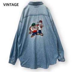 90s】アンジェロガルバス 刺繍Gジャン ワッペンデザイン デニム 