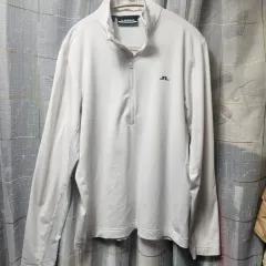 J LINDEBERG 白 ハーフジップ 長袖 Tシャツ M