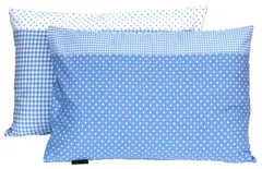 CAMEL PALMS 日本製 綿100％ まくらカバー ピローケース ファスナー式 35×50cm パッチワーク柄 ブルー 【同色2枚組】