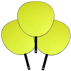 イエローうちわ 3本セット 蛍光イエロー 黄色 うちわ 応援うちわ コンサートうちわ 材料 ピンク ライブうちわ ファンサうちわ 手作り ジャンボうちわ