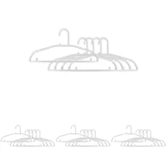 オーエ 洗濯 ハンガー ホワイト 縦18cm×横38cm×厚み5mm とんがり解消ハンガー なめらかカーブ 跡がつきにくい スリム 収納 5本セット (× 4)