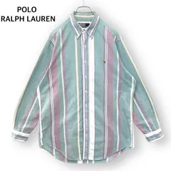 ラルフローレン POLORALPHLAUREN長袖シャツ マルチカラー ストライプ ポニー刺繍 オックスフォード ボタンダウン Ｌサイズ メンズ