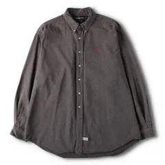 古着 90年代 ラルフローレン Ralph Lauren 長袖 ボタンダウン ブラックシャンブレーシャツ USA製 メンズXXL相当/evb032268
