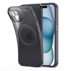 ESR iPhone 15 ケース 薄型 柔軟 MagSafe対応 軍用規格保護 黄変耐性 耐傷性 iPhone 15 用リアシリコンケース 磁気吸着スマホケース Zeroシリーズ ブラック