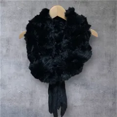 PINKY＆DIANNE ピンキーアンドダイアン ラビットファー ショール　リアルファー ブラック 成人式 振袖 あったかい♪🍀いつもありがとうございます🍀