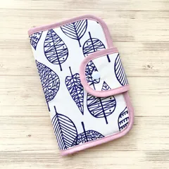 ハンドメイド 母子手帳ケース お薬手帳ケース リーフ柄