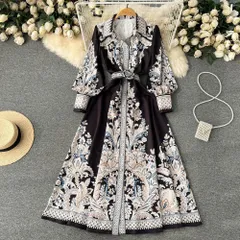 ロングワンピース 結婚式 パーティドレス お呼ばれ 長袖 黒 秋冬 エスニック ペイズリー 上品 きれいめ